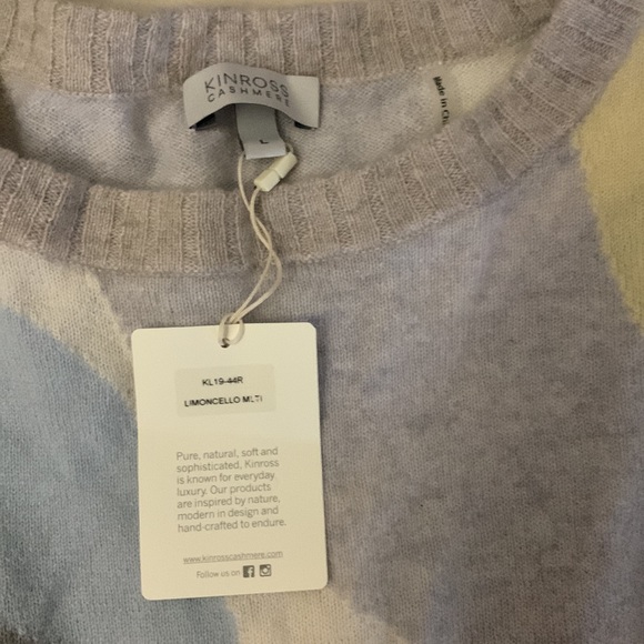 Kinross Cashmere Sweater Size L New - Picture 3 of 5
